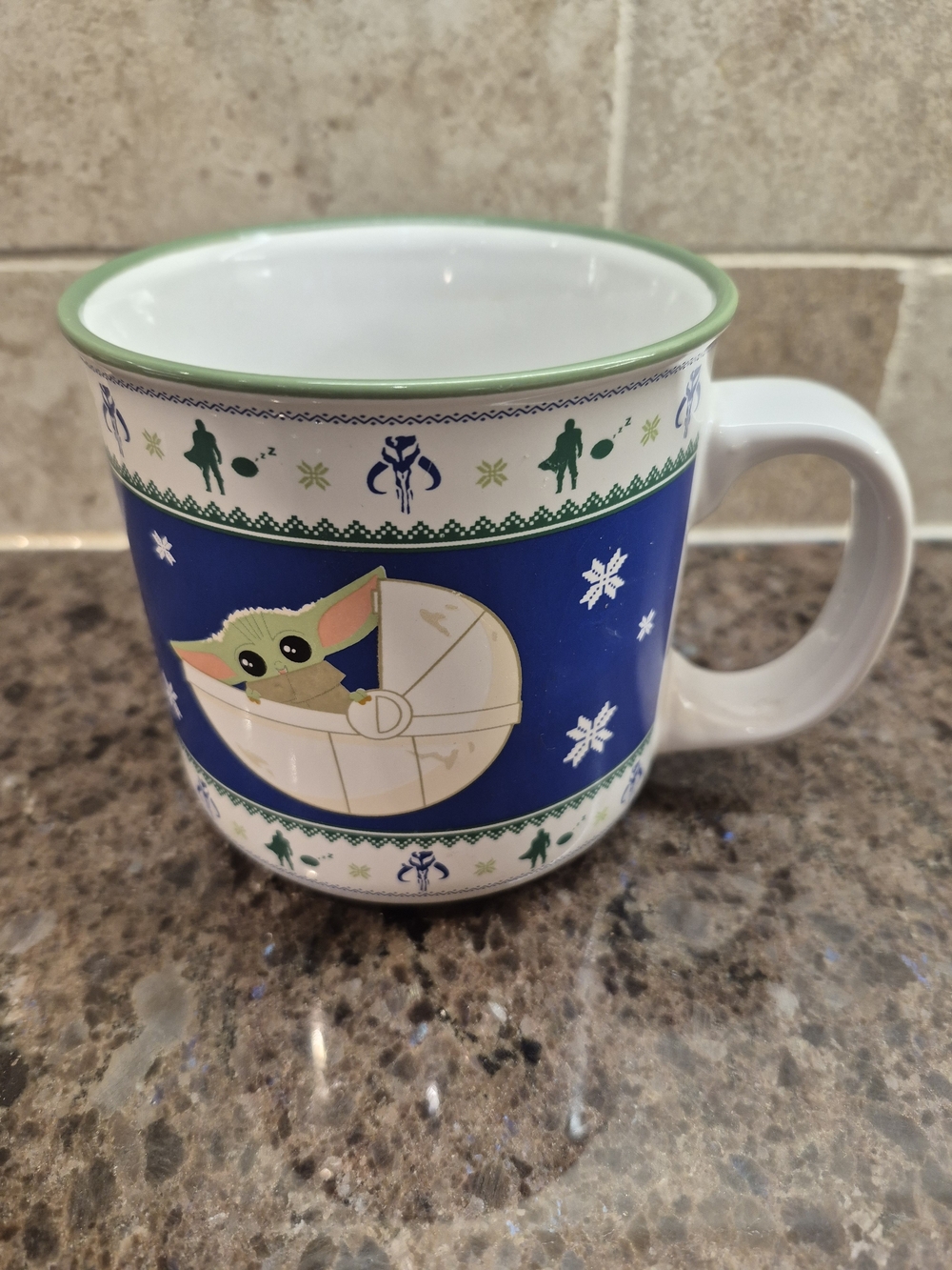 Star Wars Mandalorian Grogu Mug 20oz Ceramic Christmas Cup Baby Yoda EUC